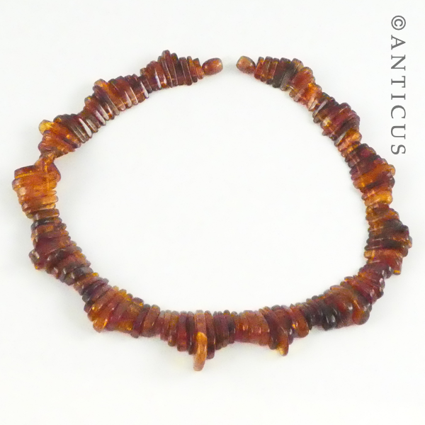 Art Deco Polished Amber Necklace.