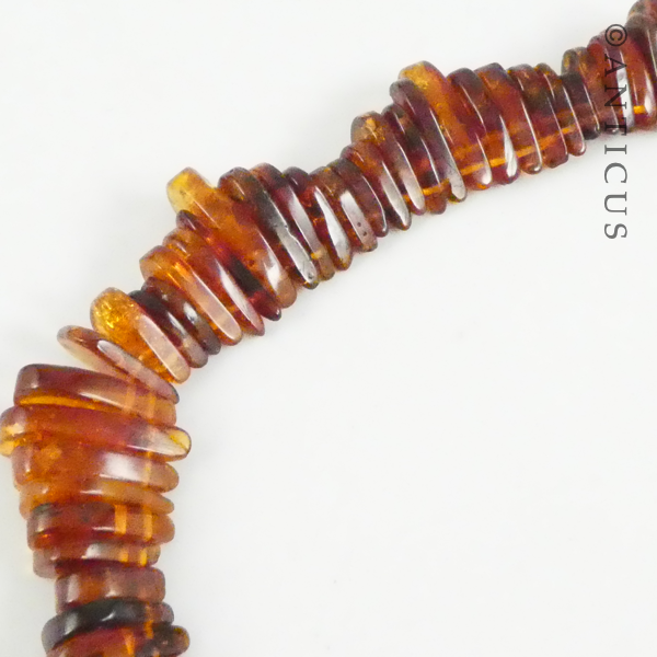 Art Deco Polished Amber Necklace.