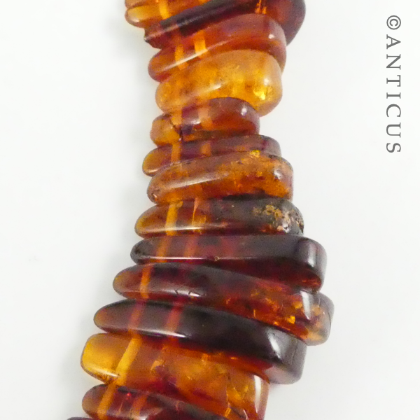 Art Deco Polished Amber Necklace.