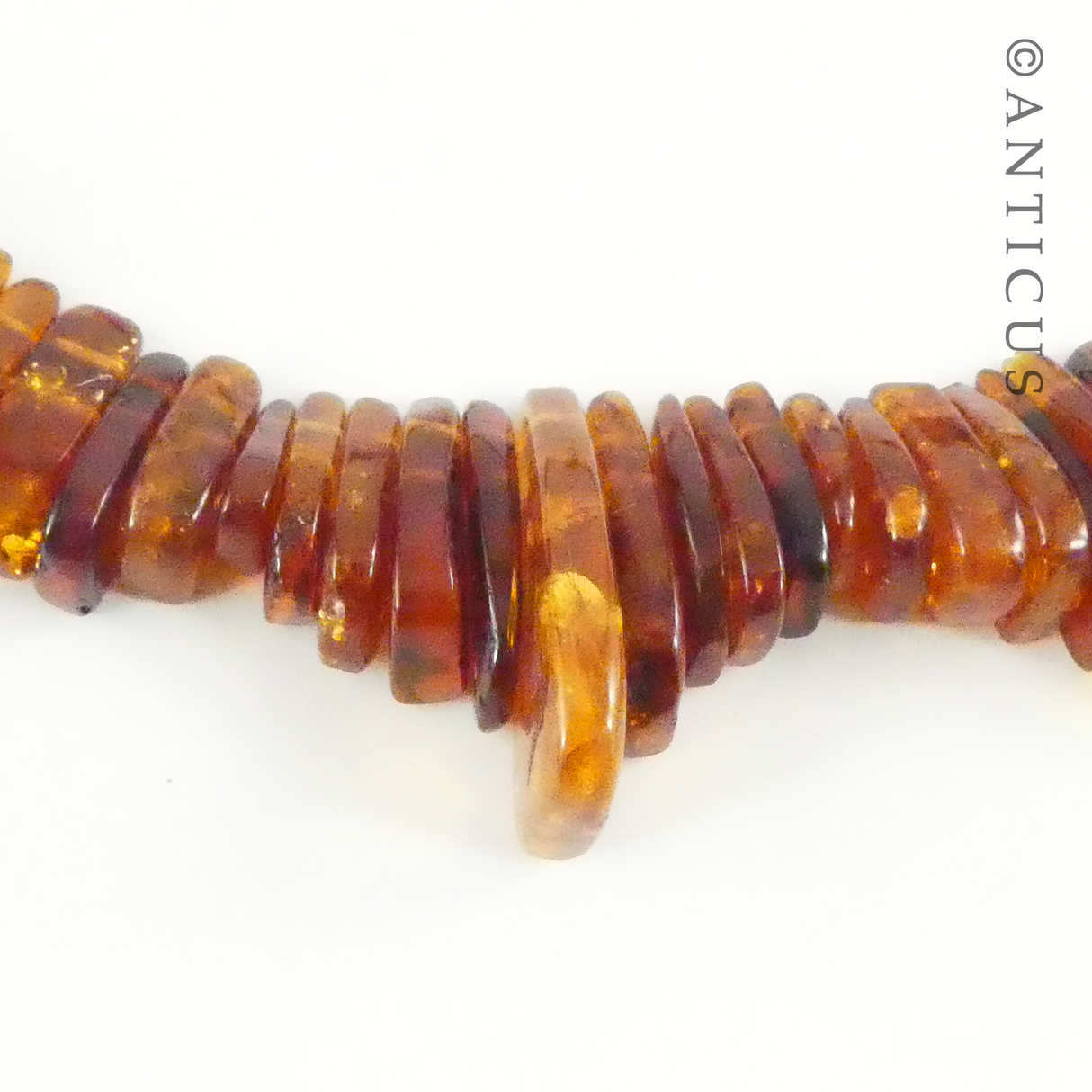 Art Deco Polished Amber Necklace.