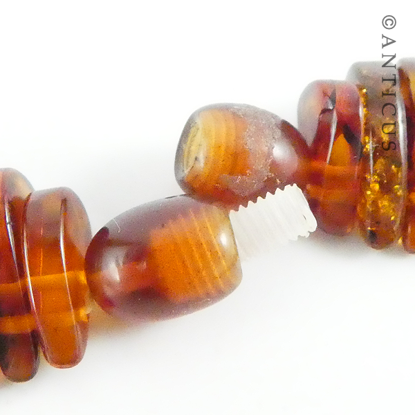 Art Deco Polished Amber Necklace.