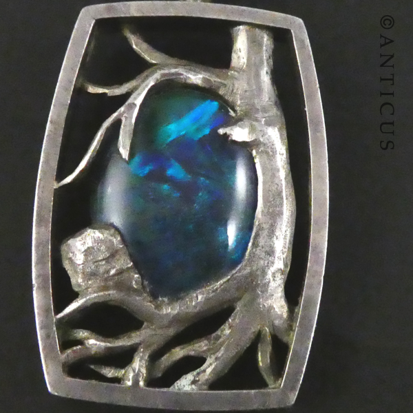 Handmade Silver and Opal Pendant.