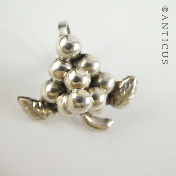 Pair of Silver Earrings, Bunch of Grapes.