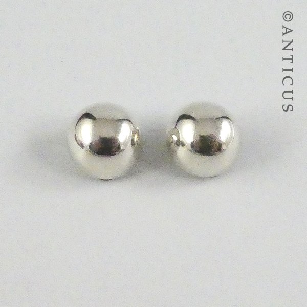 Sterling Silver Domed Clip-On Earrings