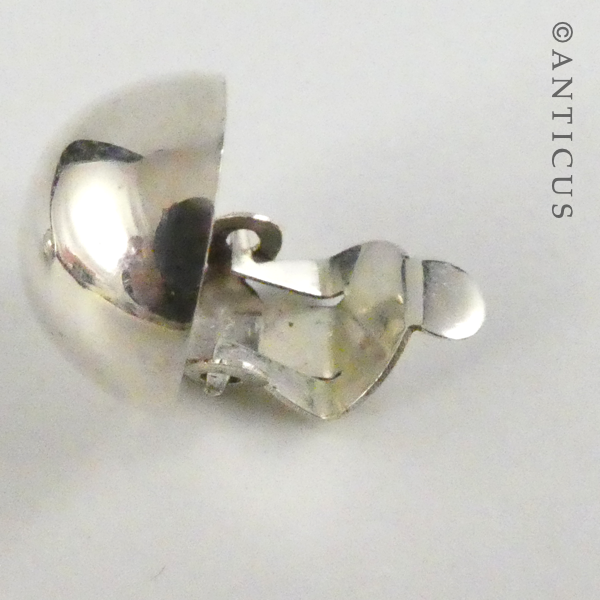 Sterling Silver Domed Clip-On Earrings