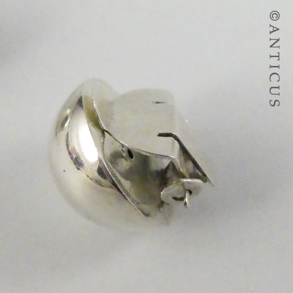 Sterling Silver Domed Clip-On Earrings