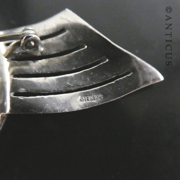 Large Silver and Marcasite Art Deco Brooch.