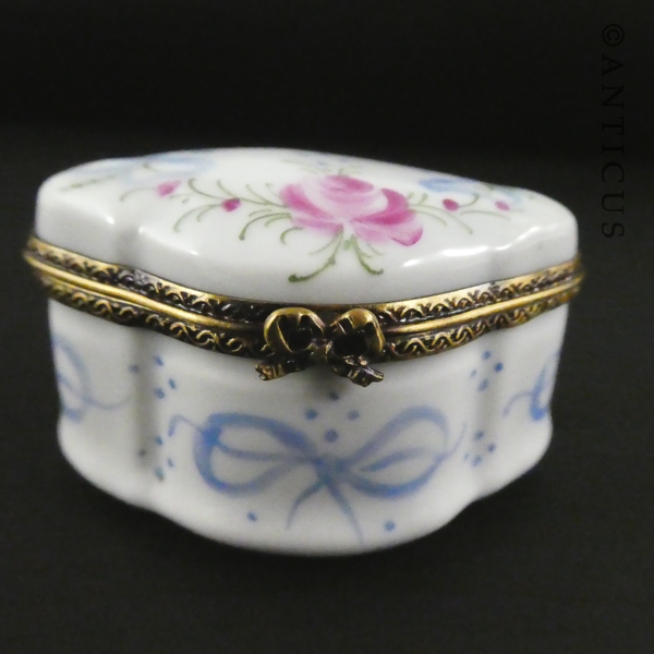 Pretty Limoges Pill Box, Hand Signed.