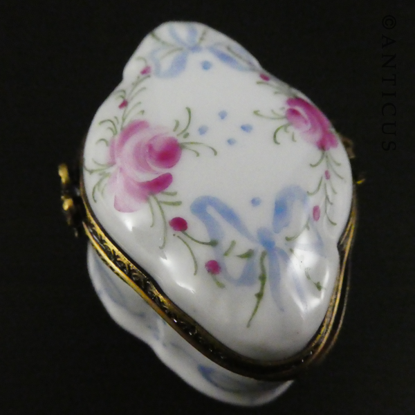 Pretty Limoges Pill Box, Hand Signed.