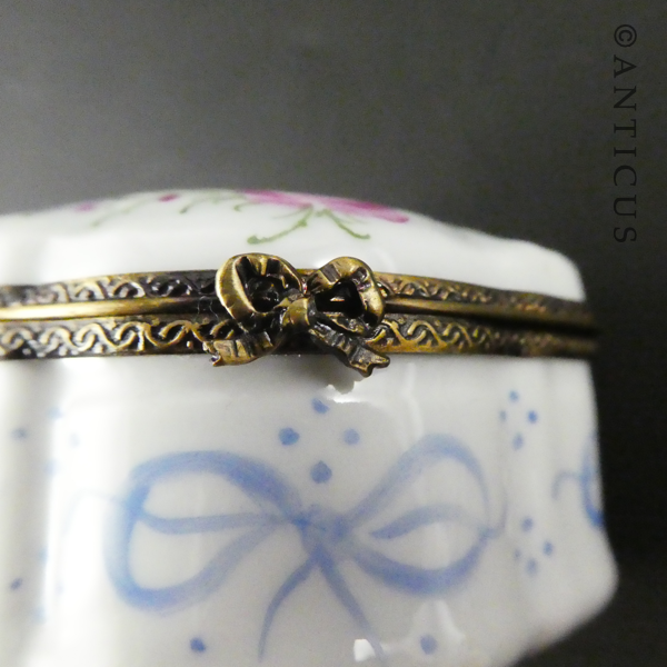 Pretty Limoges Pill Box, Hand Signed.