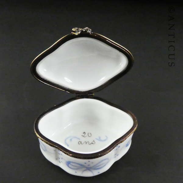 Pretty Limoges Pill Box, Hand Signed.