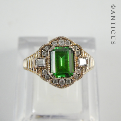 Sterling Silver Costume Ring, Deco Style.