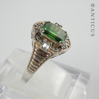 Sterling Silver Costume Ring, Deco Style.