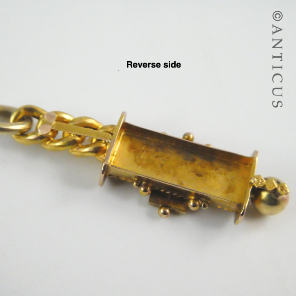 Antique 15ct Gold Pendant with Ruby and Seed Pearls.