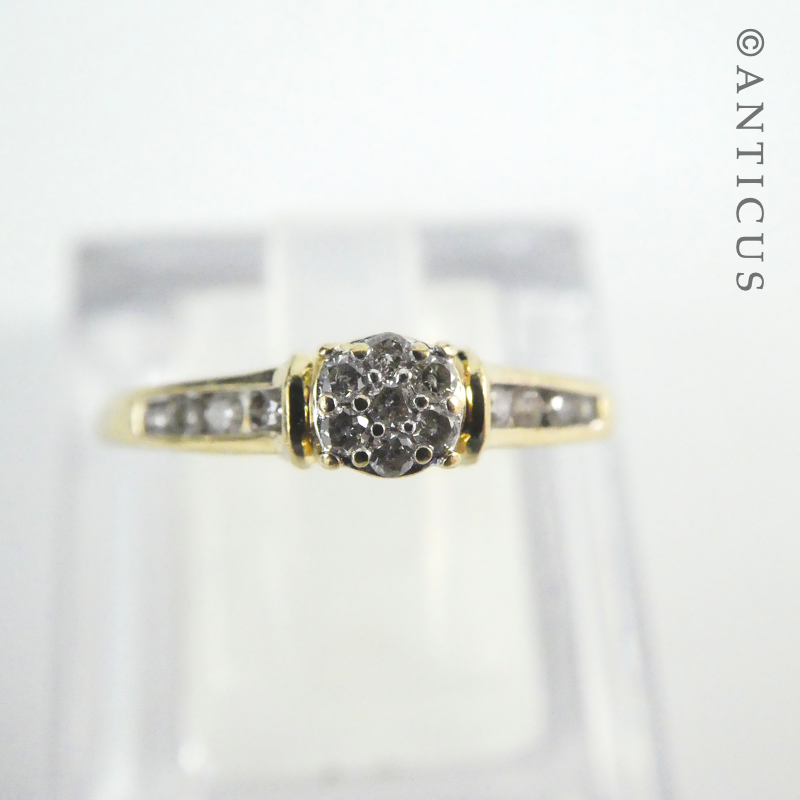 Gold and Diamond Cluster Ring.
