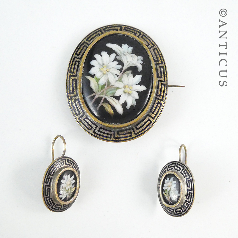Victorian Brooch and Earrings Set.