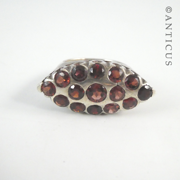 Large Garnet and Silver Ring.
