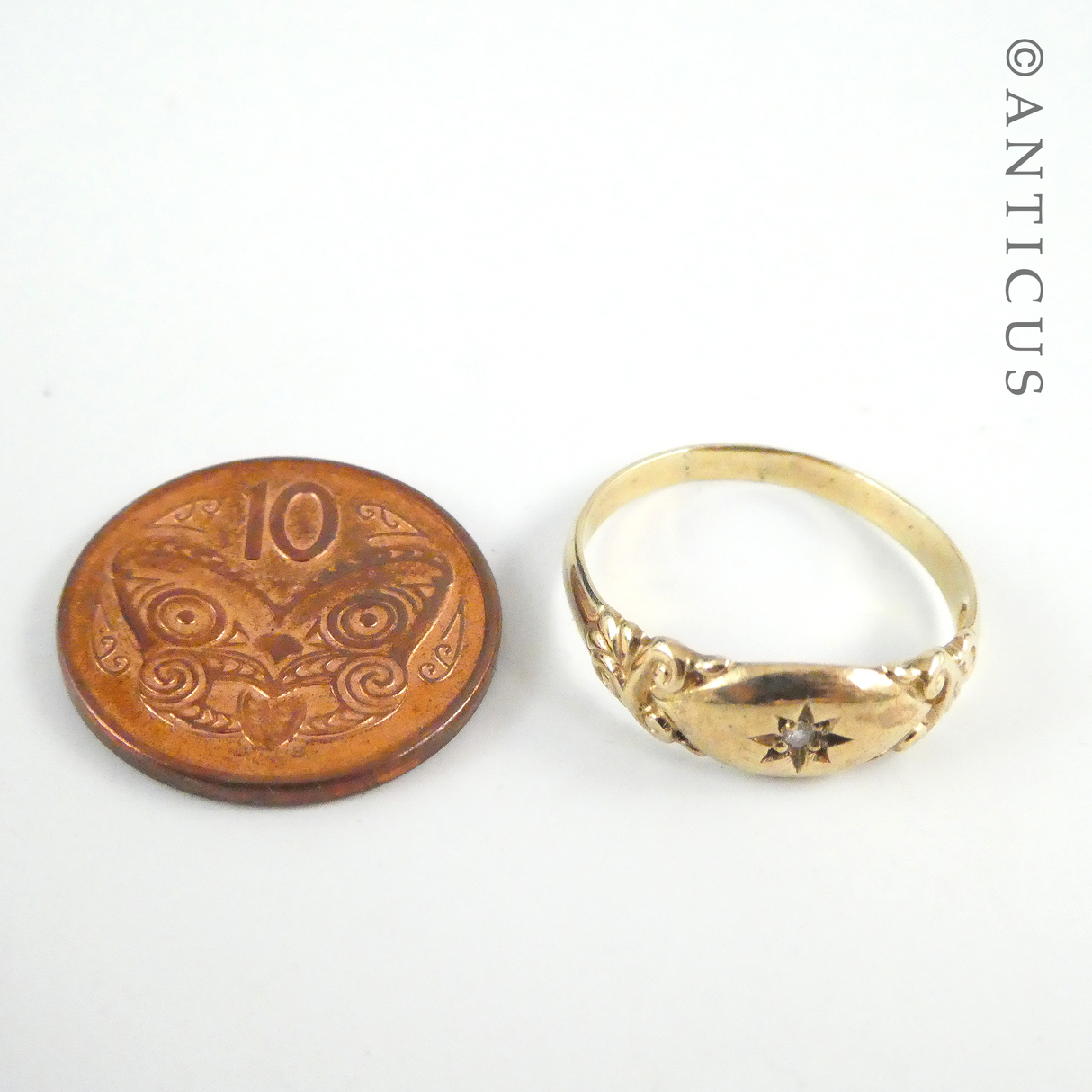 Victorian-Style Gold and Diamond Ring.