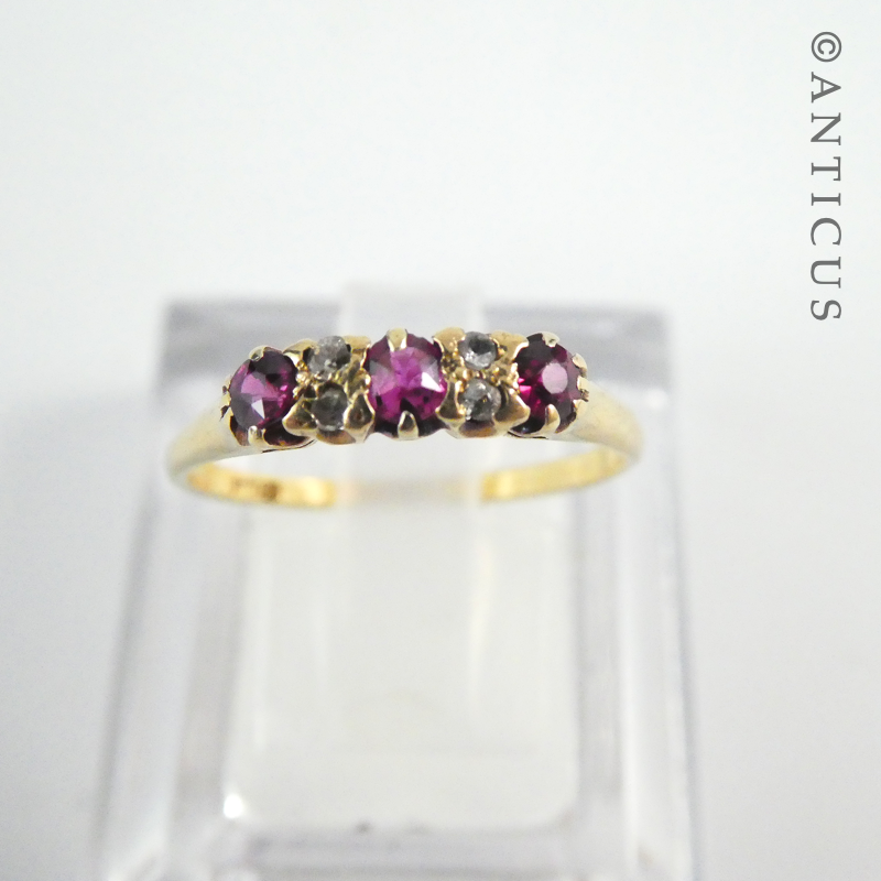 Vintage Ruby and Diamond Ring, 18ct Gold.