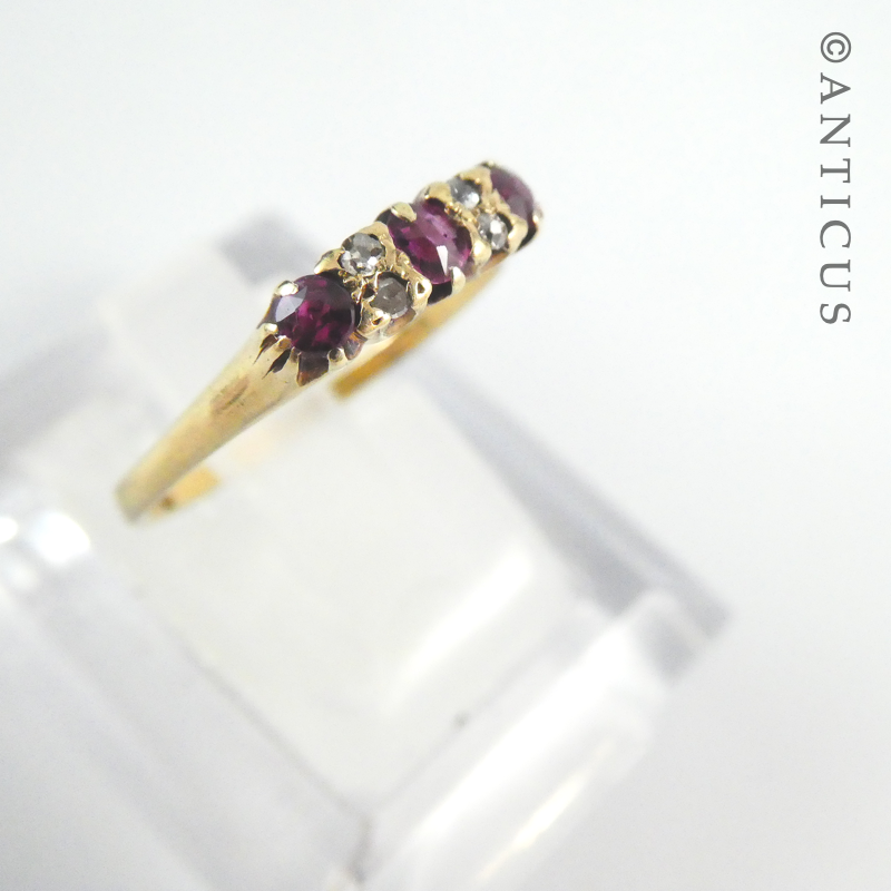 Vintage Ruby and Diamond Ring, 18ct Gold.