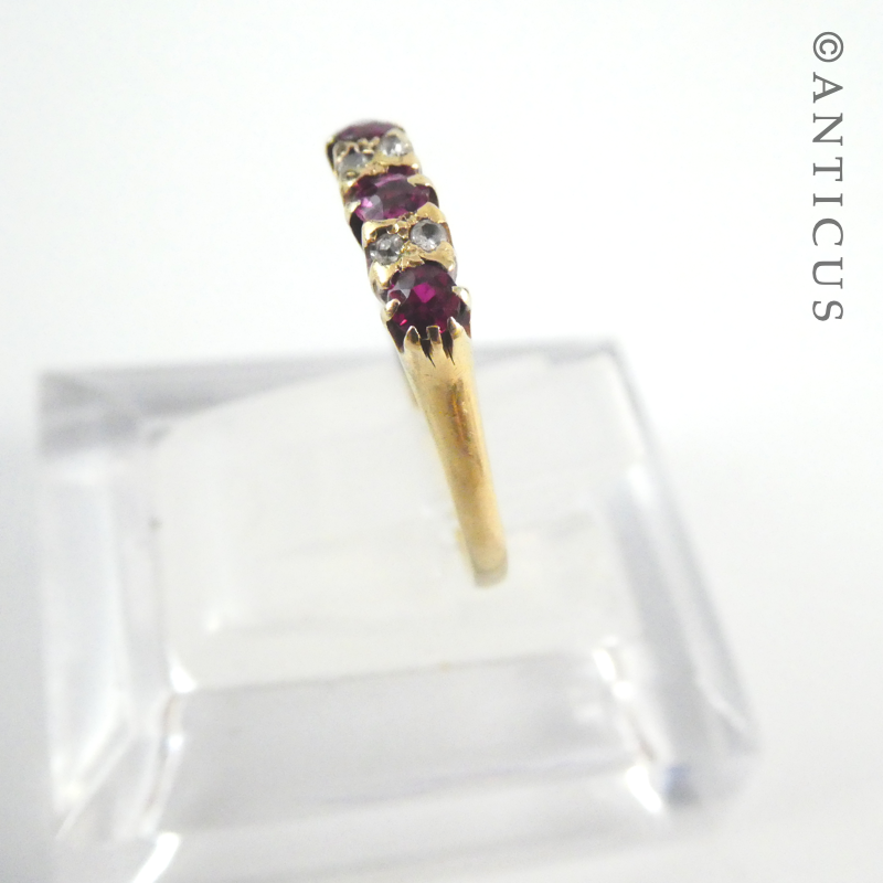 Vintage Ruby and Diamond Ring, 18ct Gold.