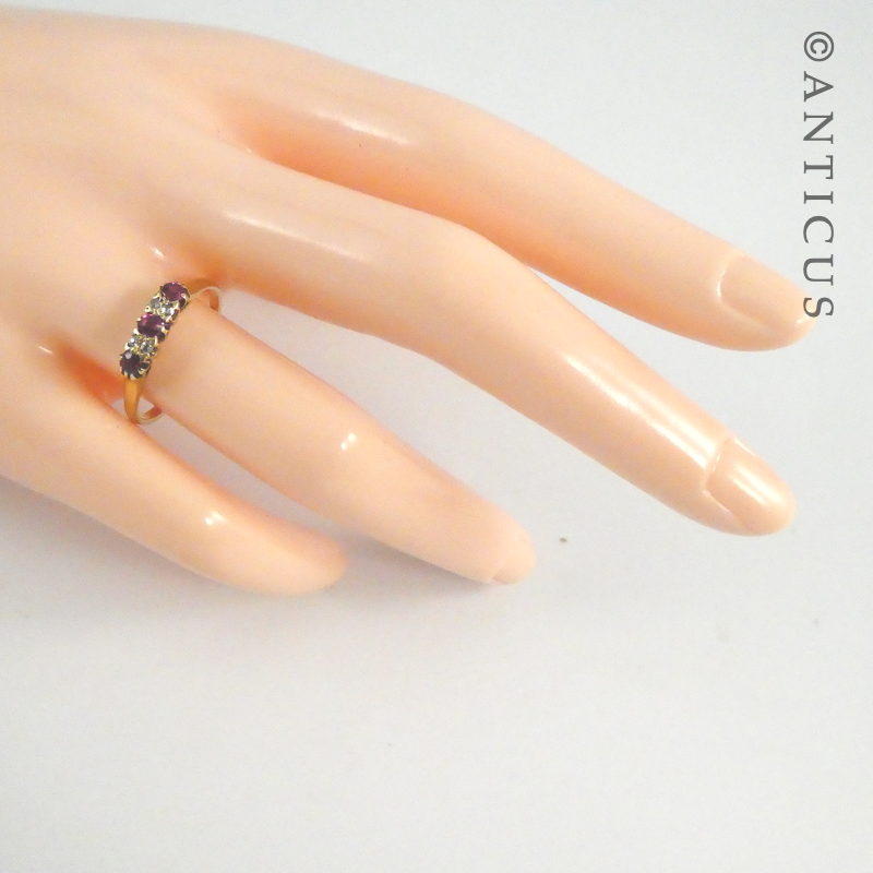 Vintage Ruby and Diamond Ring, 18ct Gold.