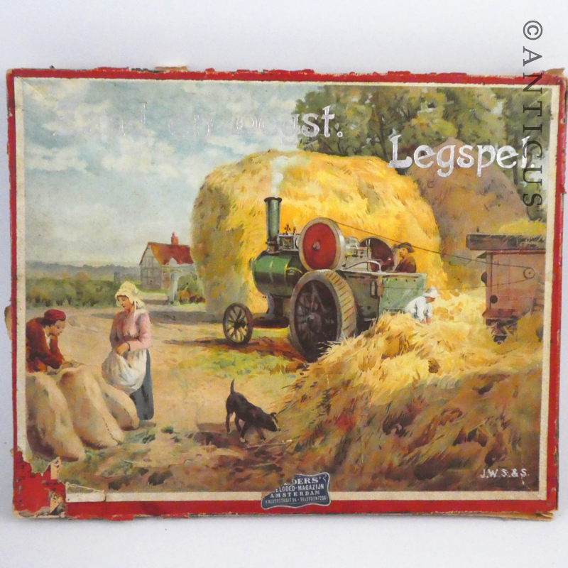 Antique Boxed Sets of Four Dutch Jigsaw Puzzles.