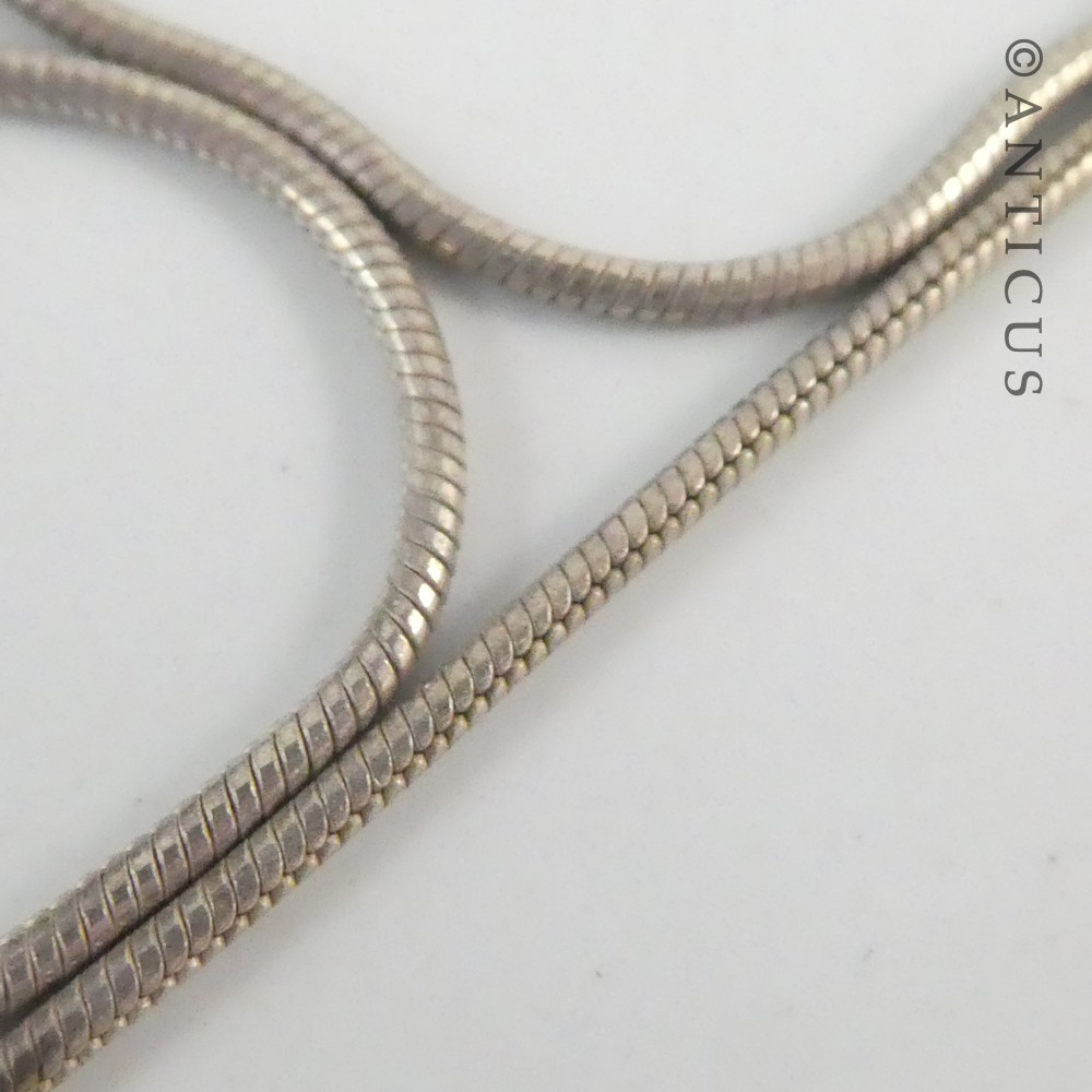 Silver and Turquoise Pendant on Chain.