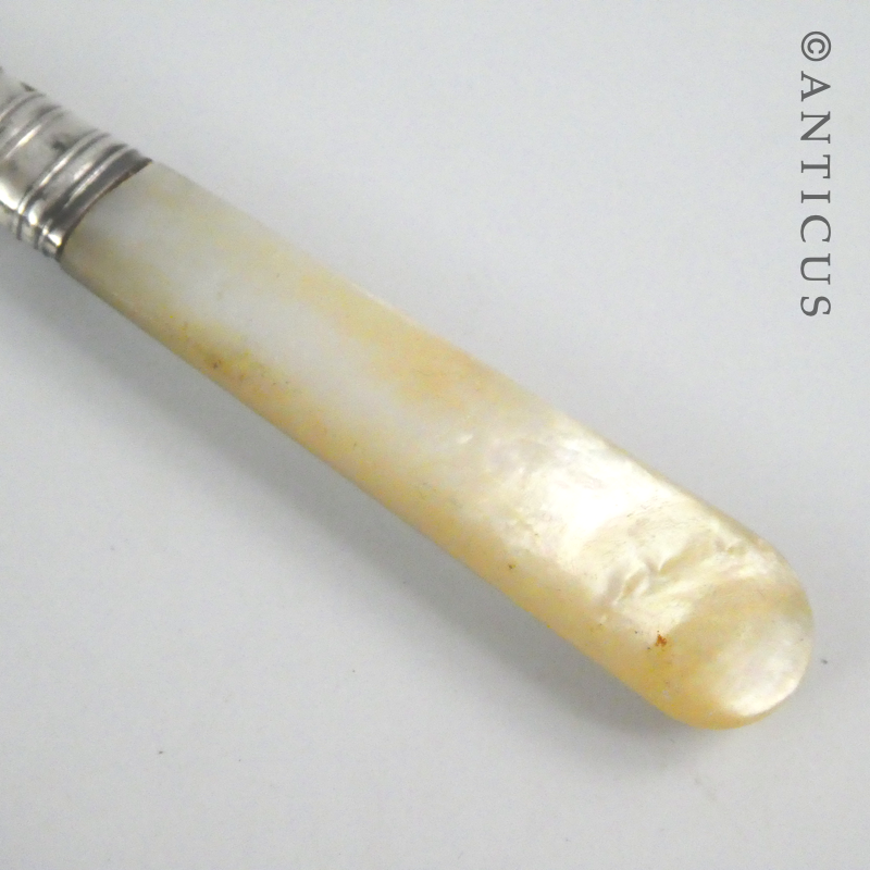 Antique Silver and Mother of Pearl Butter Knife.