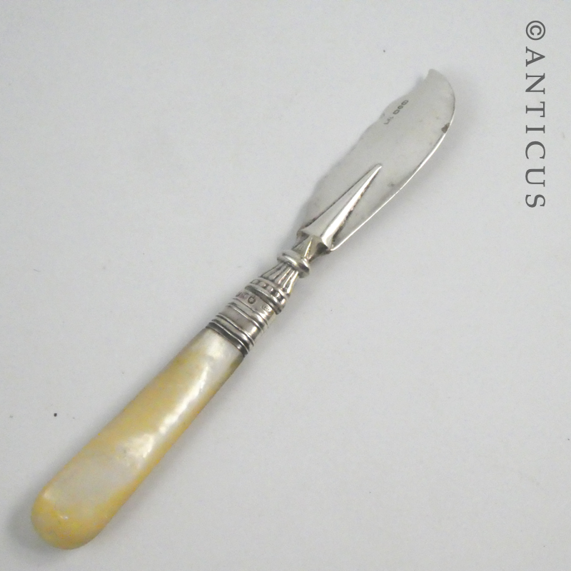 Antique Silver and Mother of Pearl Butter Knife.