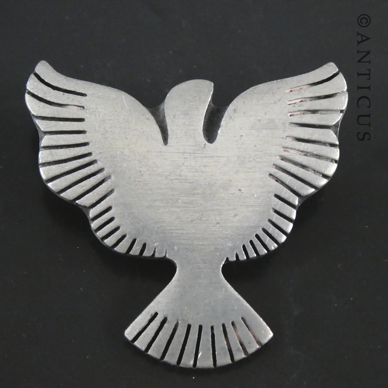 Vintage Swedish Pewter Dove Brooch.