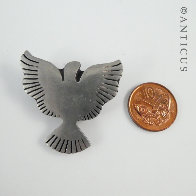 Vintage Swedish Pewter Dove Brooch.