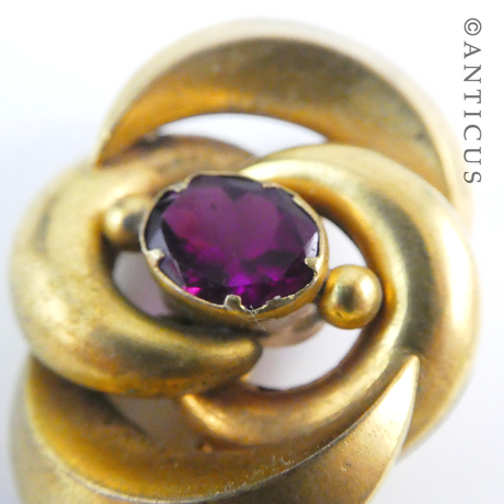 Antique Pinchbeck and Purple Stone Brooch.