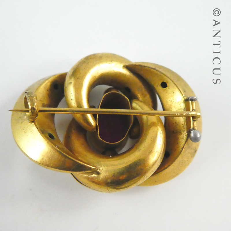 Antique Pinchbeck and Purple Stone Brooch.