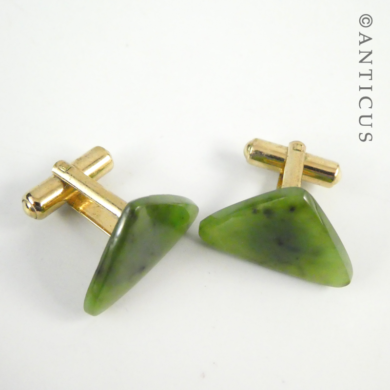 New Zealand Pounamu Jade Cufflinks.