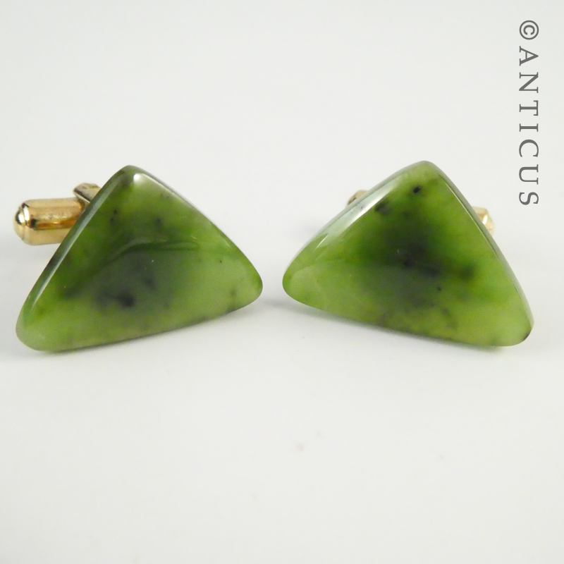 New Zealand Pounamu Jade Cufflinks.