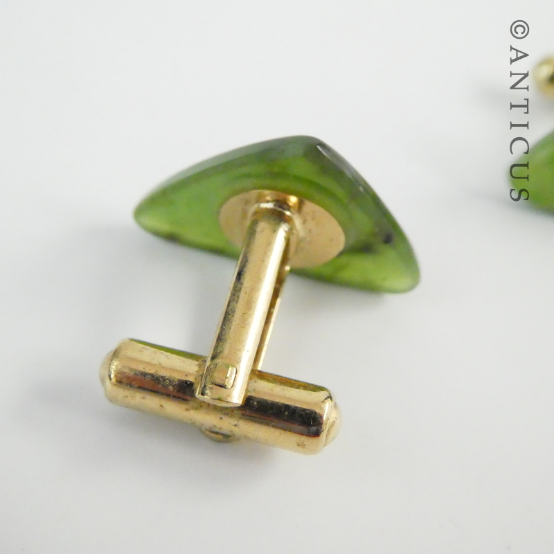 New Zealand Pounamu Jade Cufflinks.