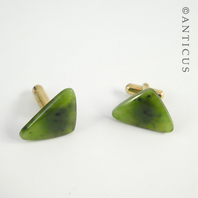 New Zealand Pounamu Jade Cufflinks.