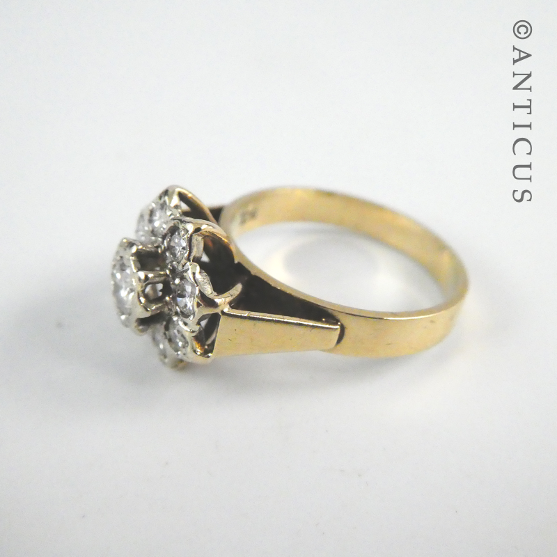 Modern Diamond and Gold Dress Ring.