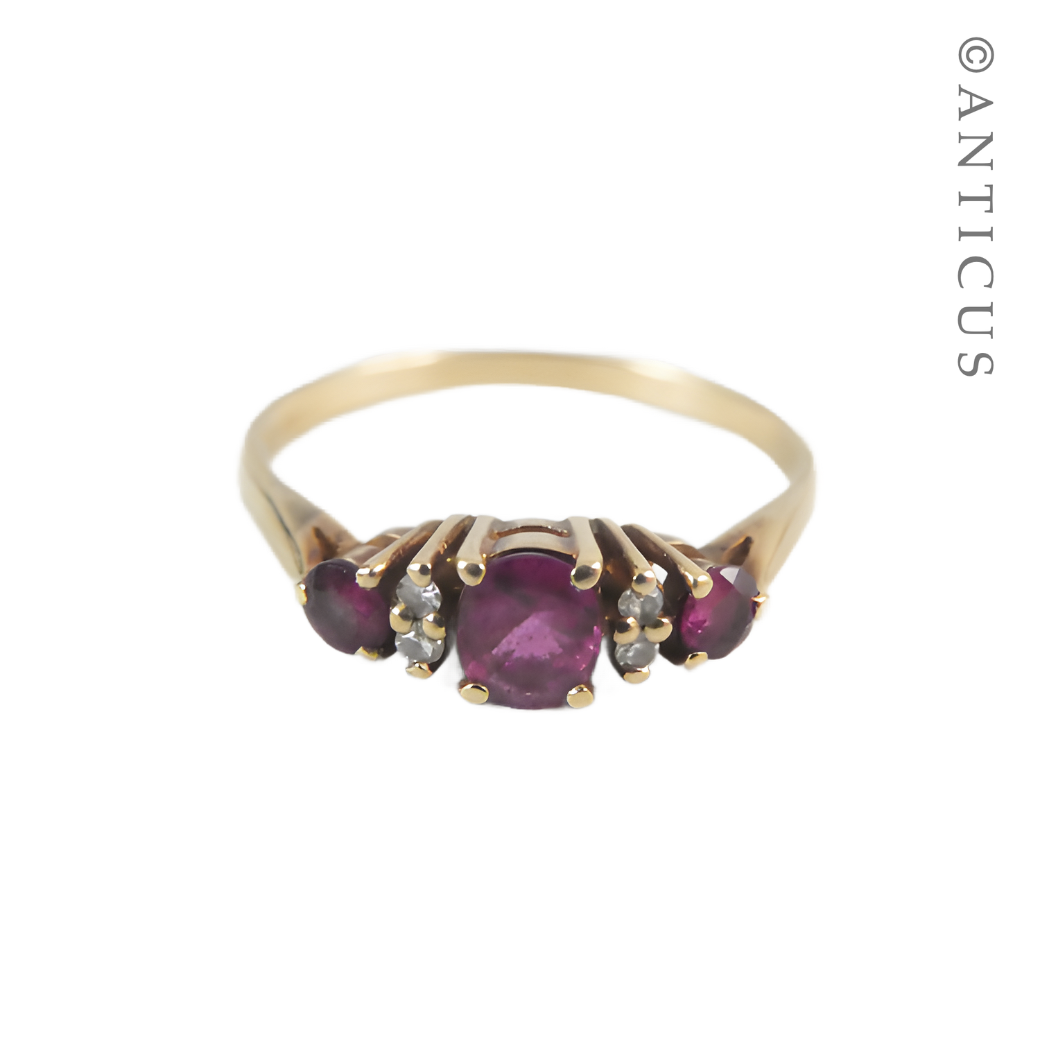 Vintage Gold, Ruby and Diamond Ring.