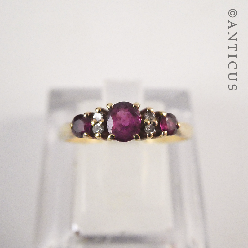 Vintage Gold, Ruby and Diamond Ring.