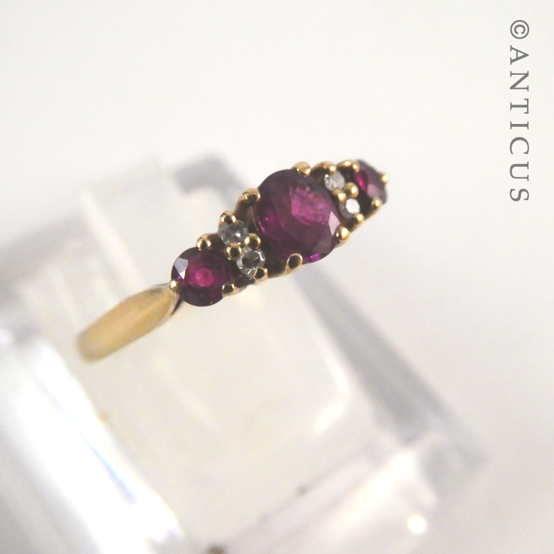 Vintage Gold, Ruby and Diamond Ring.