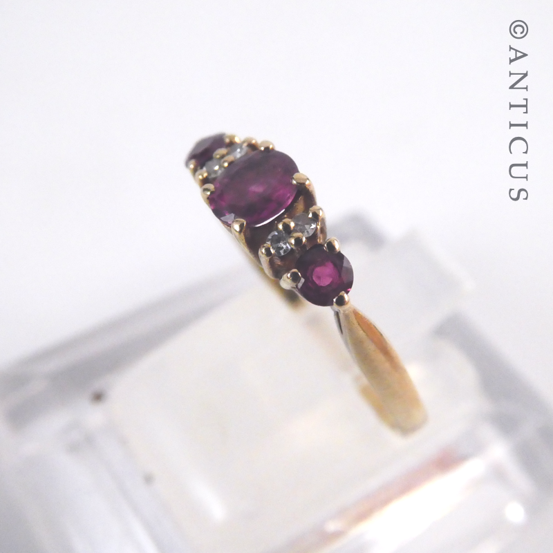 Vintage Gold, Ruby and Diamond Ring.