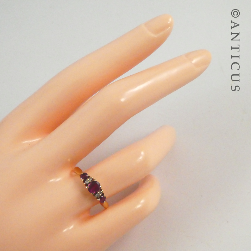 Vintage Gold, Ruby and Diamond Ring.