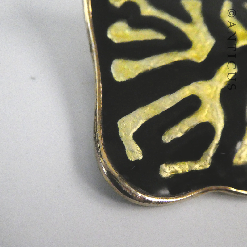 Gilded Silver Modernist Style Norwegian Brooch.