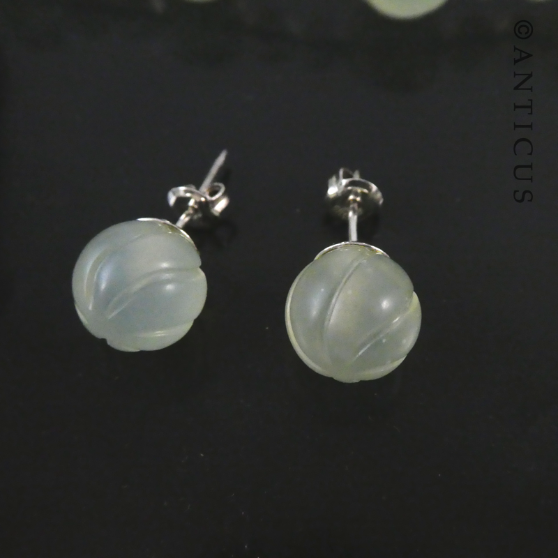 Chinese Jade Dragon Necklace and Earrings.