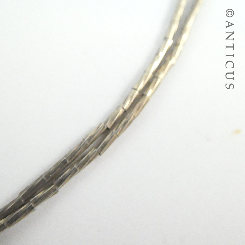 Bead Necklace on Gilded T Bar Chain.