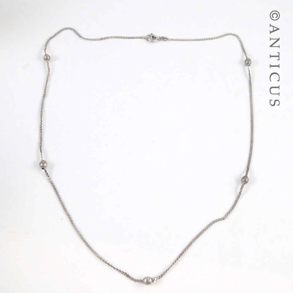 Silver Chain necklace with Balls.