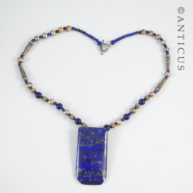 Lapis Lazuli Necklace with Pendant.