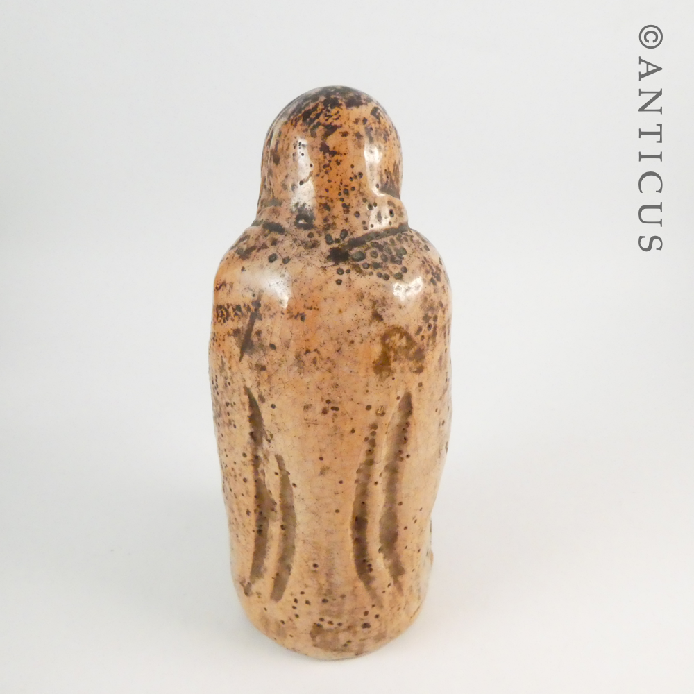 Old Japanese Figural Pottery Vase, Signed.